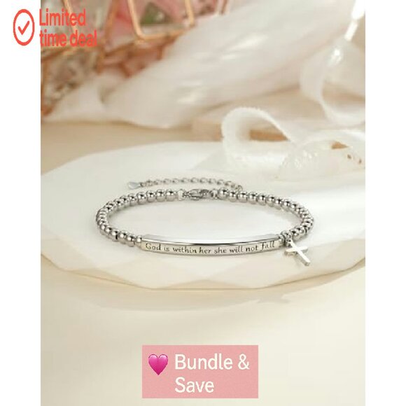 Inspirational Bible Verse Bracelet for Women Girls Christian Jewelry Gift - Picture 5 of 8